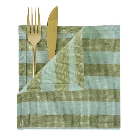 OLIVE GROVE - πετσέτα σερβιρίσματος ριγέ βαμβακερή 42x42cm