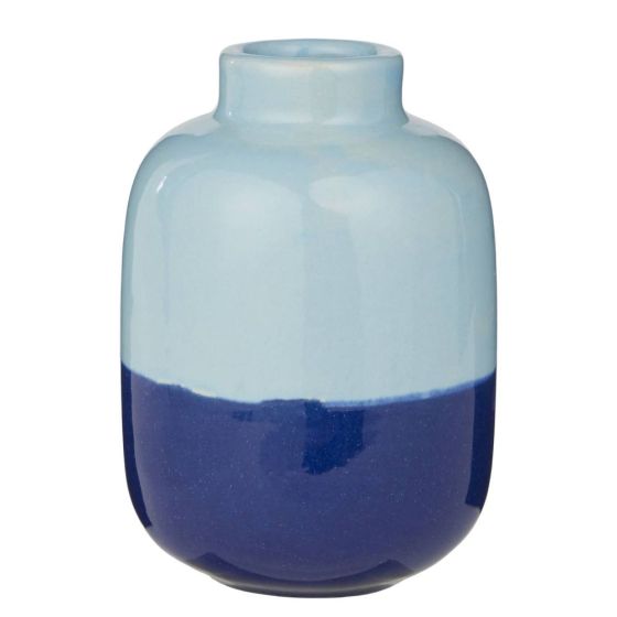 TWO TONE - βάζο mini από τερακότα 10cm, γαλάζιο μπλε