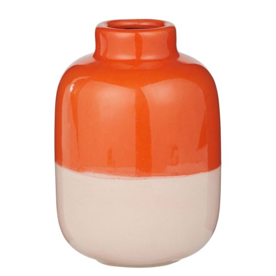 TWO TONE - βάζο mini από τερακότα 10cm, πορτοκαλί ροζ