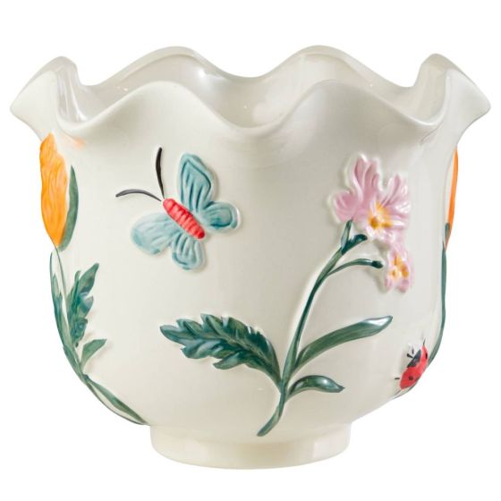 WILD FLOWER - κασπό κεραμικό φλοράλ, λευκό