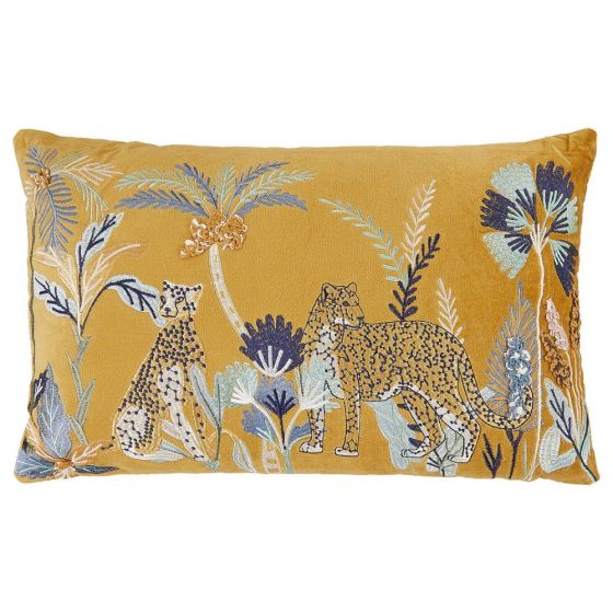 BOHEMIAN - μαξιλάρι με μοτίβο "τσιτάχ" 30x50cm, μουσταρδί