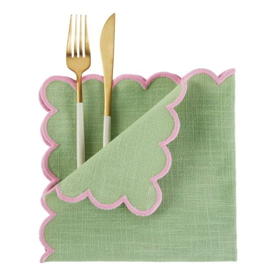 SUMMER CHEER - πετσέτα σερβιρίσματος βαμβακερή, πράσινο ροζ