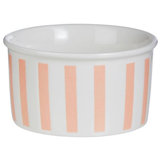 GELATO - μπολ παγωτού από πορσελάνη με ρίγες, λευκό πορτοκαλί