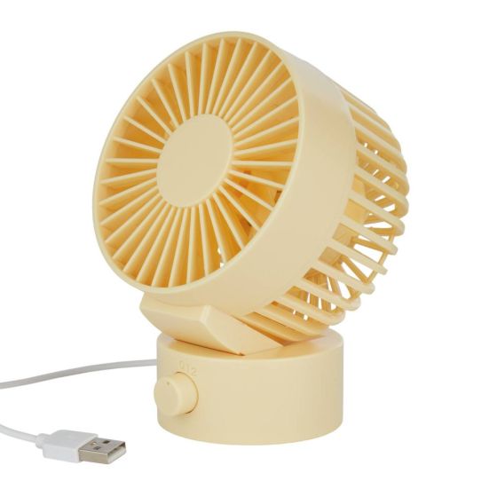 AIR WAVE - ανεμιστήρας mini με καλώδιο USB, κίτρινο