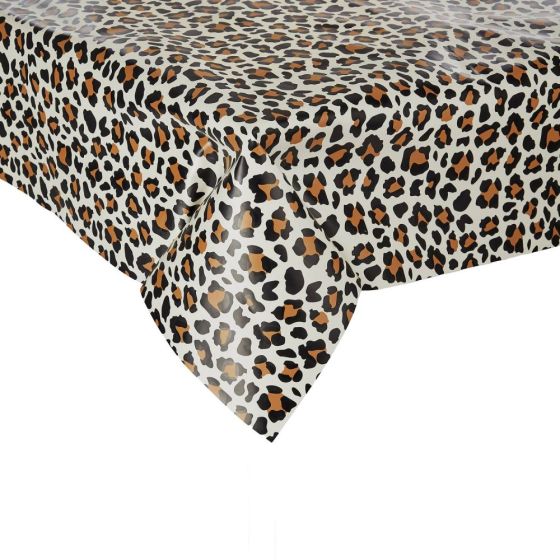 WATERPROOF - τραπεζομάντηλο αδιάβροχο λεοπάρ 110x110 cm, μαύρο καφέ