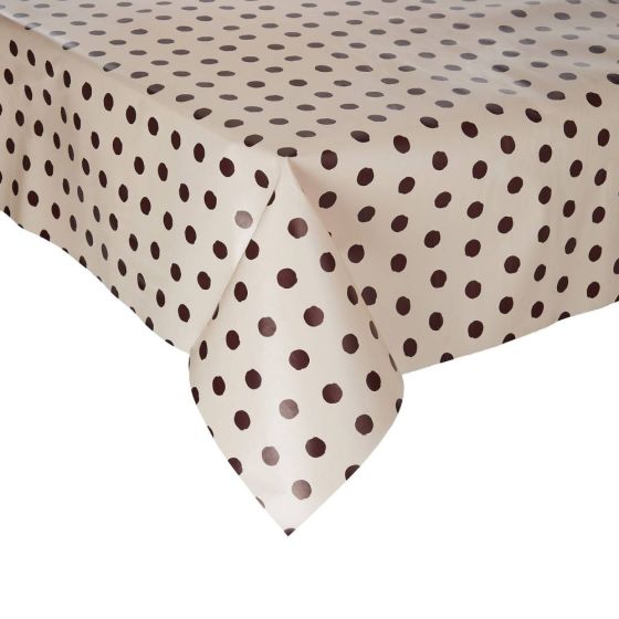 WATERPROOF - τραπεζομάντηλο αδιάβροχο πουά 160 x 130 cm, ροζ καφέ