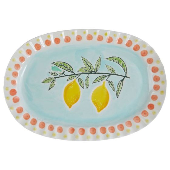LIMONE - πιατέλα σερβιρίσματος οβάλ κεραμική, σιέλ