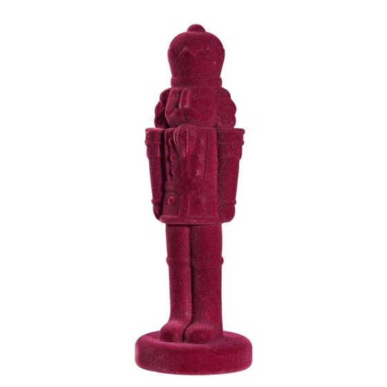 X-MAS - διακοσμητικός "Nutcracker" βελούδινος 32cm, κόκκινο σκούρο