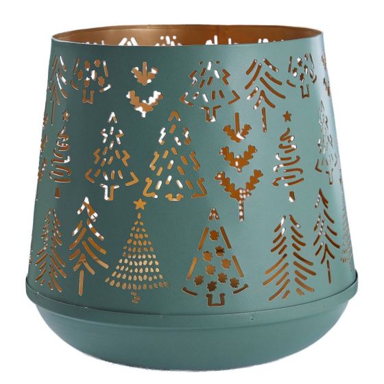 MOUNTAIN LODGE - κηροπήγιο μεταλλικό 18cm, πράσινο