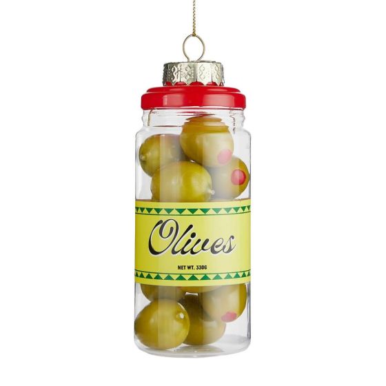 HANG ON - χριστουγεννιάτικο στολίδι γυάλινο "Olives in a Jar"
