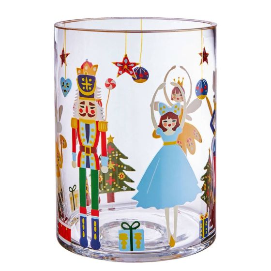 CHRISTMAS DELIGHT - κηροπήγιο γυάλινο 20cm