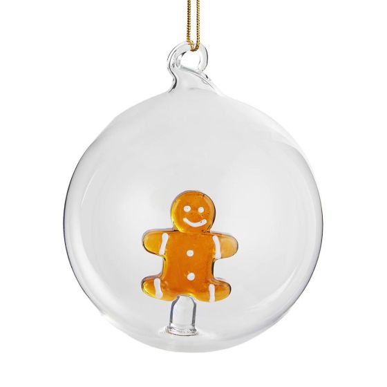 HANG ON - χριστουγεννιάτικη μπάλα γυάλινη "Gingerbread Man"
