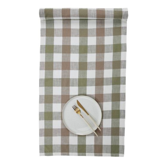 MOUNTAIN LODGE - runner καρό βαμβακερό 50x160