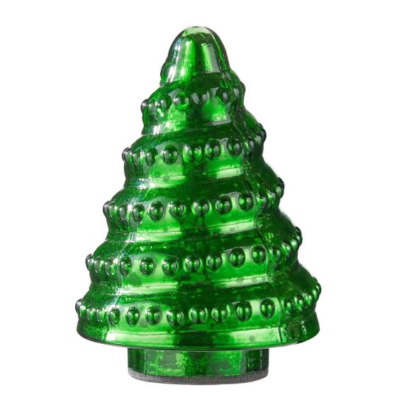 X-MAS - διακοσμητικό έλατο γυάλινο 11cm, πράσινο