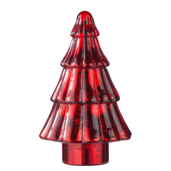 X-MAS - διακοσμητικό έλατο γυάλινο 23cm, κόκκινο