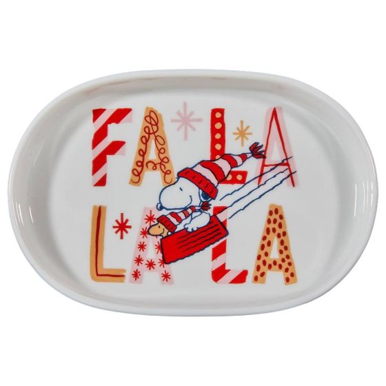 PEANUTS - πιάτο διακοσμητικό οβάλ "FaLaLaLa" από πορσελάνη