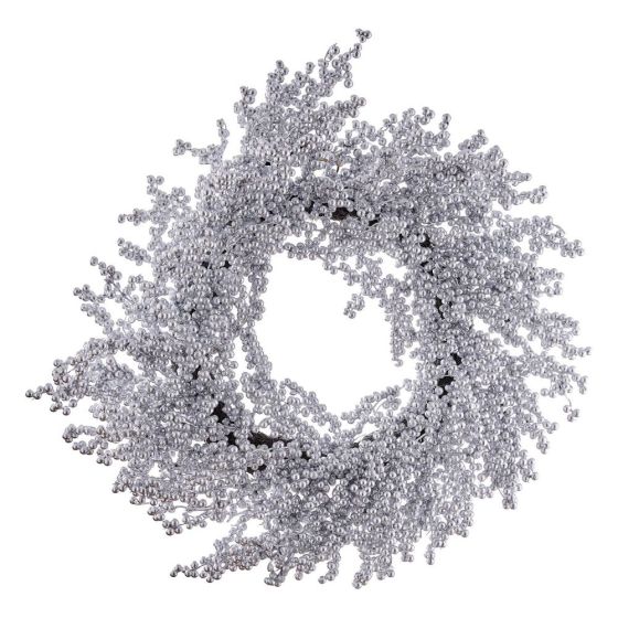 FLORISTA - στεφάνι "berries" 60cm, ασημί