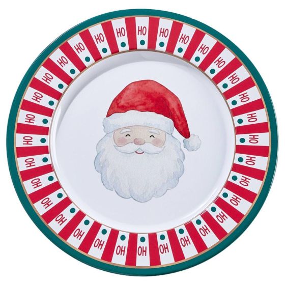 XMAS - πιάτο μεταλλικό "santa" 33cm
