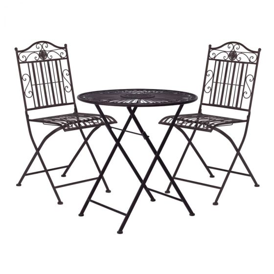 TERRACE HILL - σετ 2 καρέκλες και ένα τραπέζι, καφέ rusty