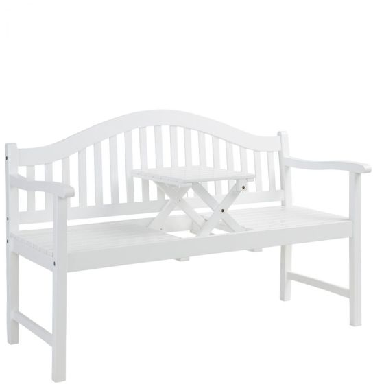 BANQUETTE - παγκάκι με πτυσσόμενο τραπέζι, λευκό