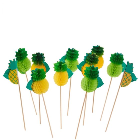 ALOHA - στικ με διακοσμητικό "ανανά", σετ των 12 τεμαχίων