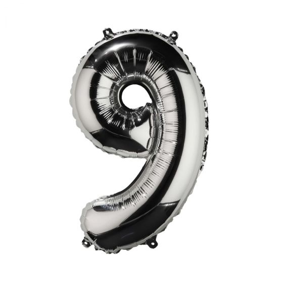 UPPER CLASS - μπαλόνι ασημί "9"