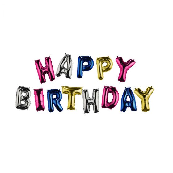 UPPER CLASS - μπαλόνια πολύχρωμα "HAPPY BIRTHDAY"