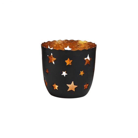 DELIGHT - κηροπήγιο για ρεσό, μαύρο/χρυσό, 7 cm