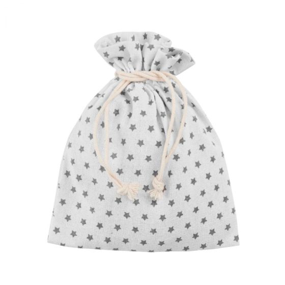 PACK-A-BAG - πουγκί με αστέρια 14x18cm λευκή