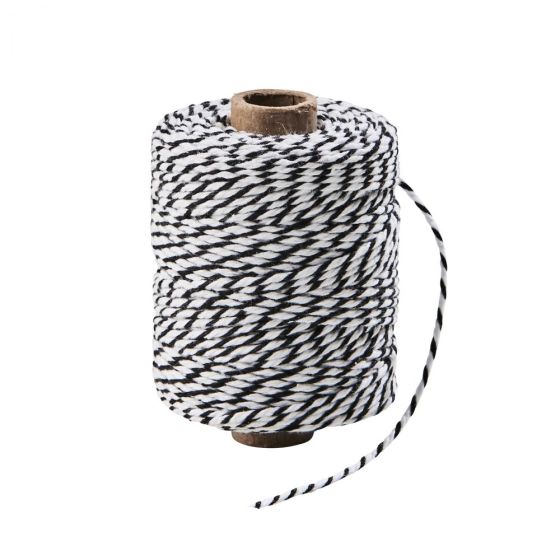 COTTON TWIST - σπάγγος 50m μαύρο/λευκό