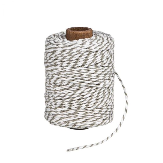 COTTON TWIST - σπάγγος 50m γκρι/λευκό