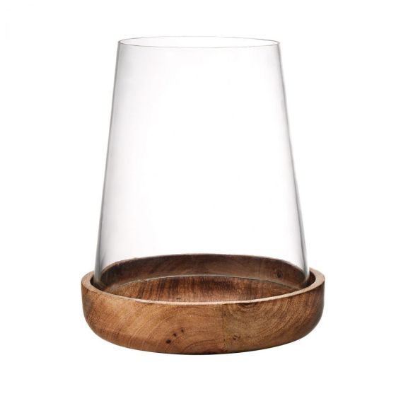 FOREST - κηροπήγιο από γυαλί και ξύλο 21cm