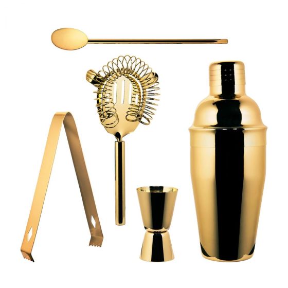 MANHATTAN LOUNGE - σετ για κοκτέιλ 5 τεμαχίων χρυσό