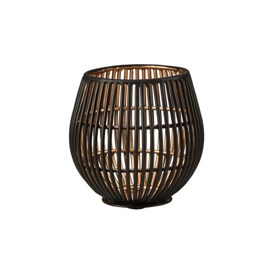 YOKO - βάση για κερί ρεσό μεταλλική σε μαύρο χρώμα, 9cm