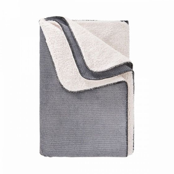 HOME ZONE - κουβέρτα μαύρο/λευκό, fleece