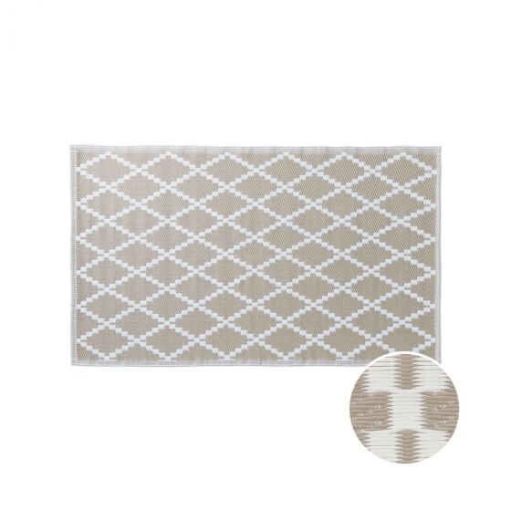 COLOUR CLASH - χαλί κατάλληλο για εσωτερικούς και εξωτερικούς χώρους με ρόμβους φυσικό 150x90