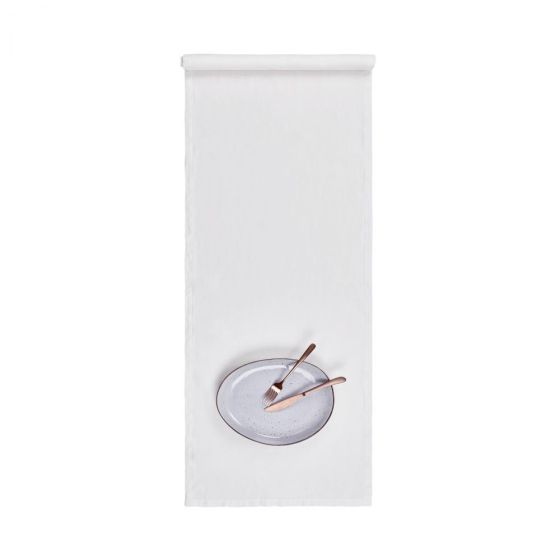 RIGA - runner λινό 160x50 cm λευκό