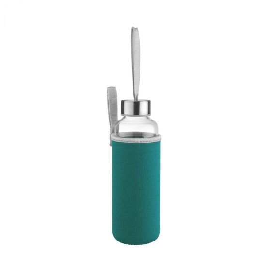 SMOOTHIE - γυάλινο μπουκάλι με επένδυση, πετρόλ, 500ml