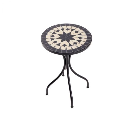 PALAZZO - τραπέζι Δ35cm κρεμ-μαύρο