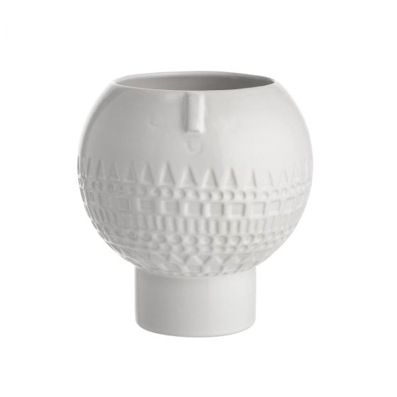 ARTIST - βάζο κεραμικό, με σχέδιο πρόσωπο 18cm, λευκό