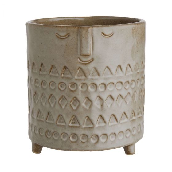 ETHNO - κασπό "πρόσωπο" Δ14cm, ανοιχτό καφέ