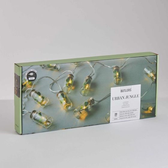 URBAN JUNGLE - LED 20 λάμπες σε "βαζάκια" και με καλώδιο USB