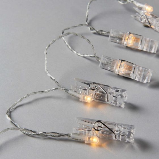 CLIP ART - LED μανταλάκια διάφανα 10L, λειτουργεί και με USB