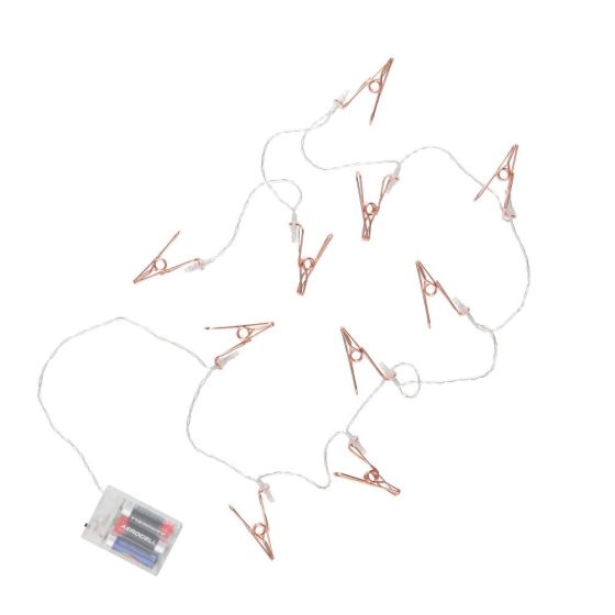 CLIP COUTURE - LED λαμπάκια με κλιπ σε ροζ-χρυσό, λειτουργεί και με USB