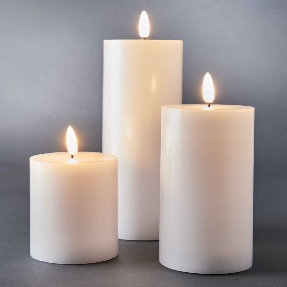 NORDIC LIGHT - LED κεριά σετ 3 τεμάχια με τηλεχειρηστήριο, λευκό