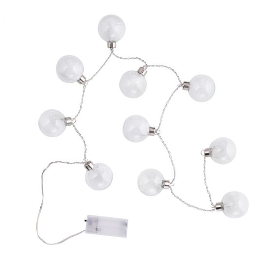 FEATHERS - LED αλυσίδα φωτισμού με γυάλινες μπάλες με φτερά, USB