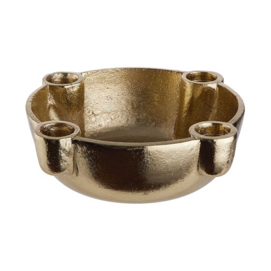 ADVENT - διακοσμητικό μπολ για 4 κεριά, χρυσό