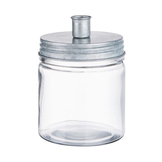 CANDLE JAR - βάζο με βάση για κερί, ασημί