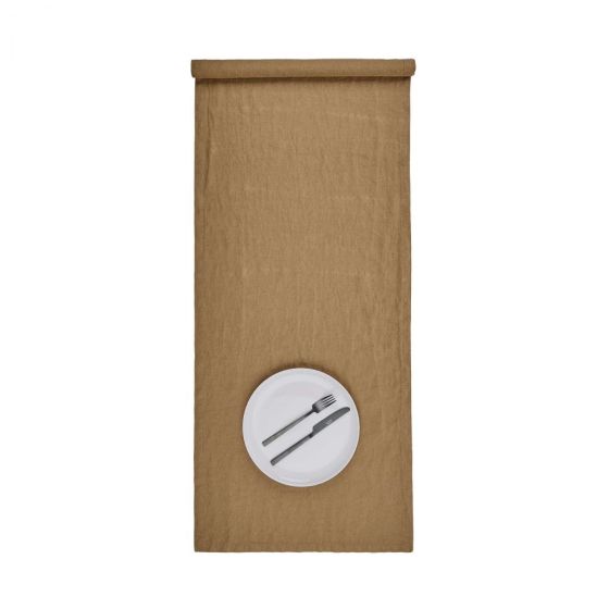 RIGA - runner λινό, 160x50 cm χακί