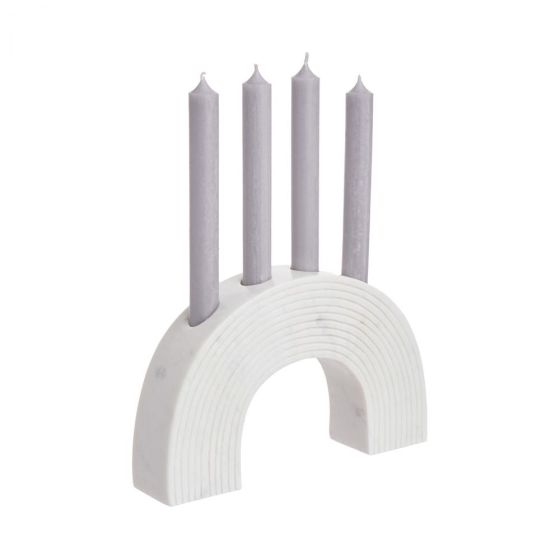 RAINBOW - μαρμάρινο κηροπήγιο για 4 κερία, λευκό